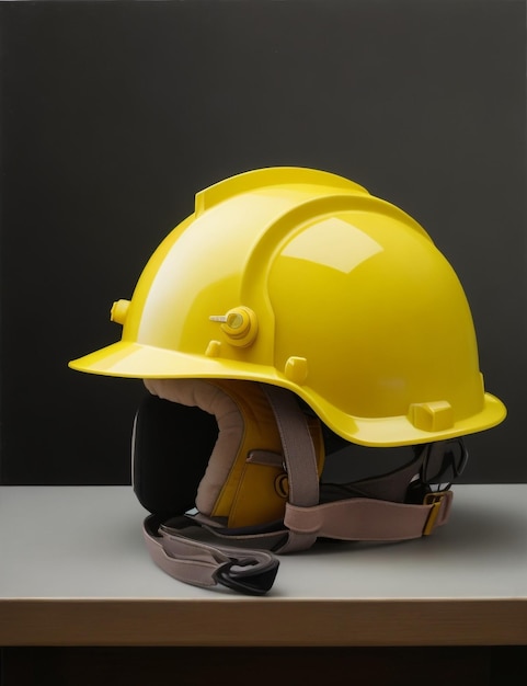 Photographie du casque de sécurité jaune