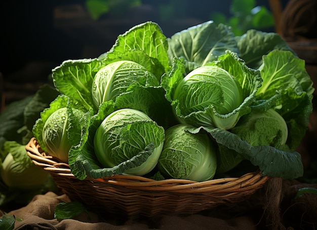 Photographie du chou et des légumes nourriture saine