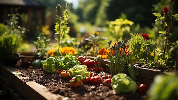 Photo photographie du concept de jardin potager dans les ménages