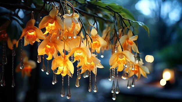 Photographie du dendarium des fleurs de magenta