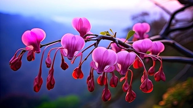 Photographie du dendarium des fleurs de magenta