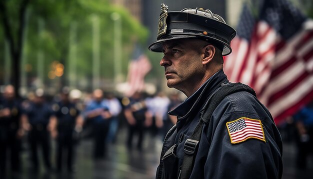 Photographie du jour du souvenir du 911 Tristesse et envie 11 septembre Patriot Day Séance photo émotionnelle