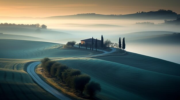 La photographie du paysage lumineux de la Toscane Scènes de rêve et détails fins