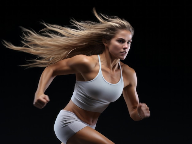 Photographie dynamique d'une athlète féminine