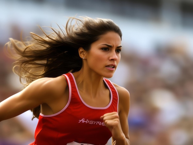 Photographie dynamique d'une athlète féminine