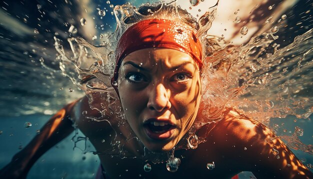 photographie dynamique éditoriale de natation olympique