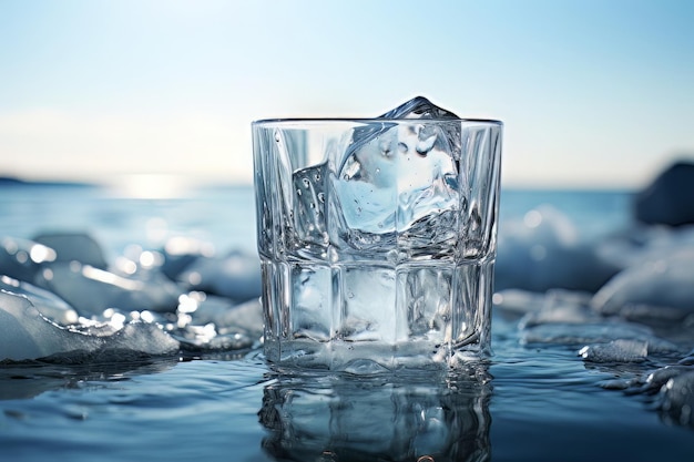 Photographie d'eau glacée d'eau d'hiver pure