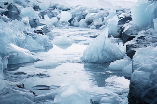 La photographie de l'eau glacée de la sérénité gelée