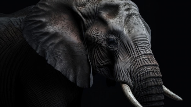 Photographie d'éléphant avec minimalisme japonais en résolution 8k