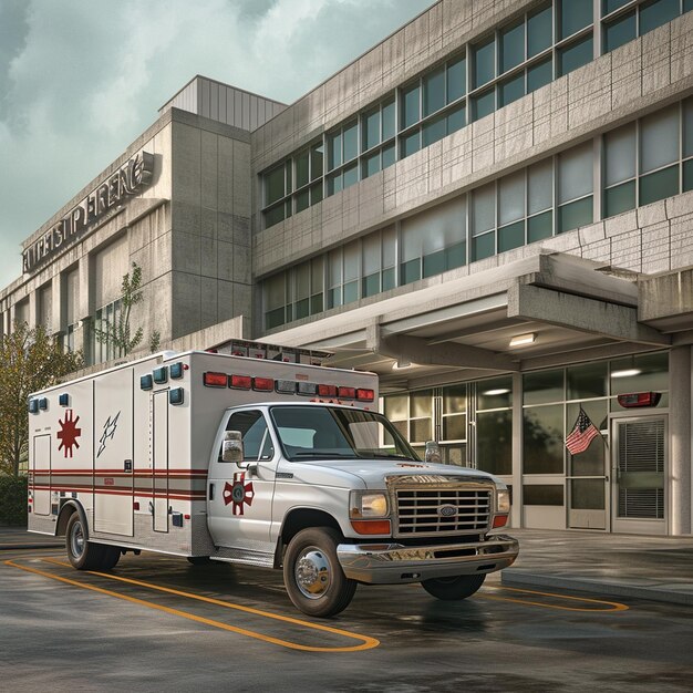 Photo photographie d'une entrée d'urgence d'un hôpital américain