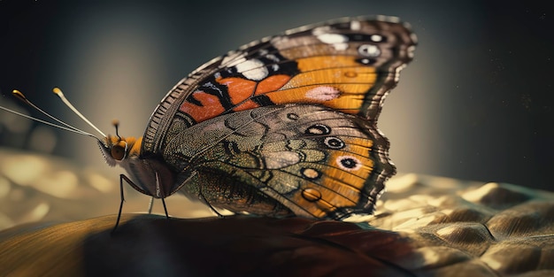 Photographie étonnante d'un papillon en gros plan