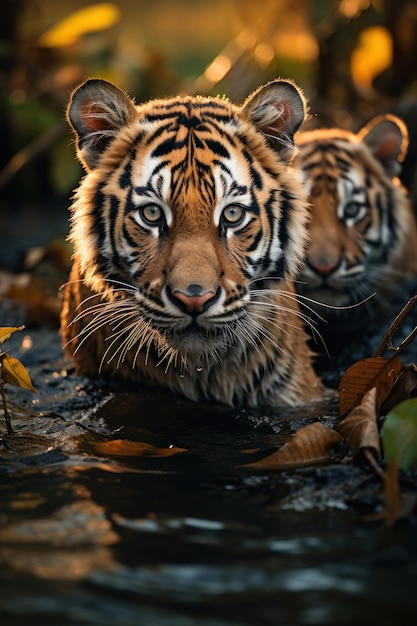 Photographie de la faune du tigre IA générative