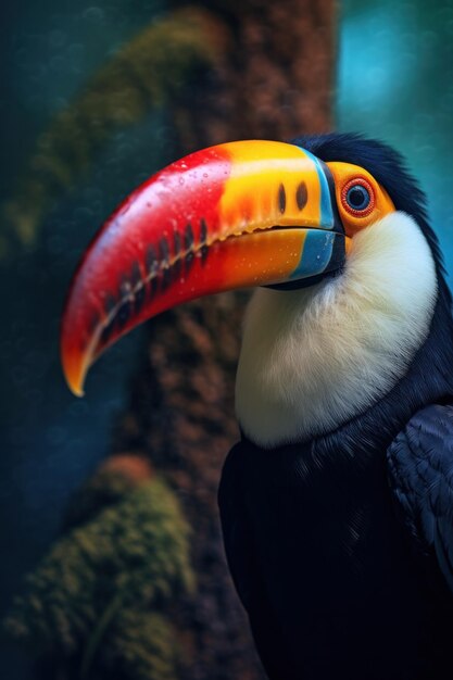 Photo la photographie de la faune du tucan est une ia générative.