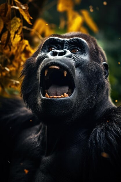 Photo photographie de la faune des gorilles par ia générative