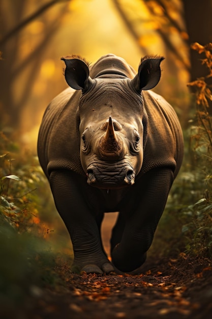 Photo photographie de la faune des rhinocéros par ia générative