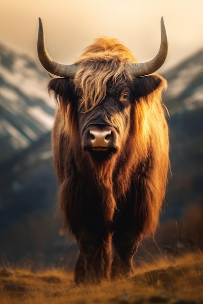 La photographie de la faune yak est une IA générative.