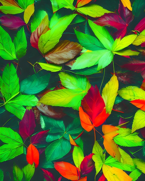 Photographie de feuilles colorées