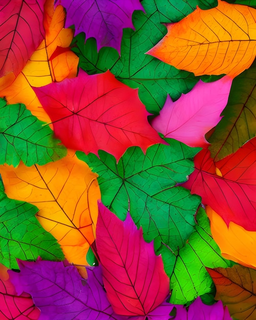 Photographie de feuilles colorées