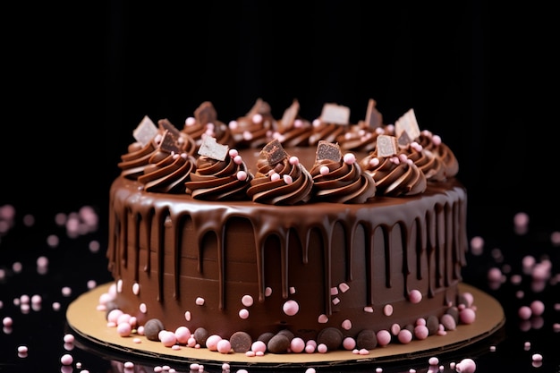 Photographie d'un gâteau d'anniversaire au chocolat