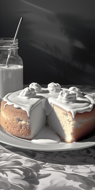 une photographie d'un gâteau et d'un dessert raffiné