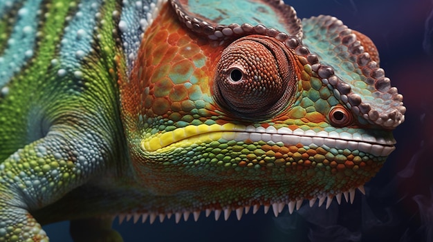 Photo une photographie d'un gecko d'iguane caméléon lézard