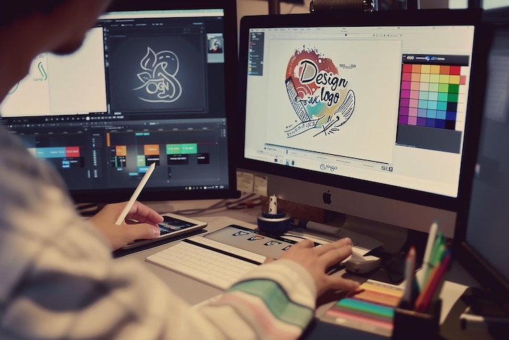 Photo photographie de graphiste professionnel