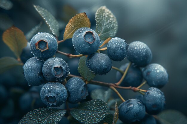 Une photographie en gros plan d'un bleuet