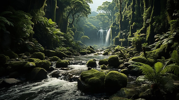 Photographie En Gros Plan D'une Cascade En Cascade