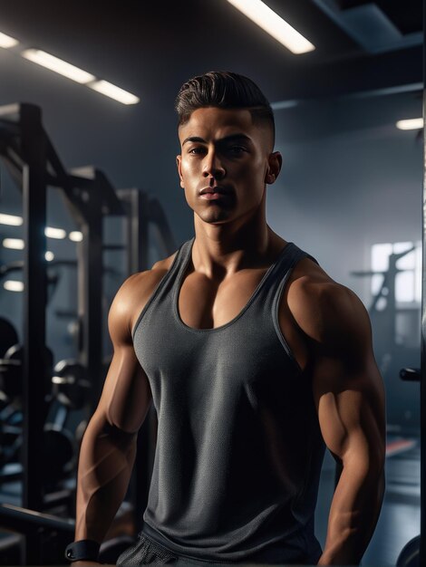 Photographie d'un homme en forme dans la salle de sport