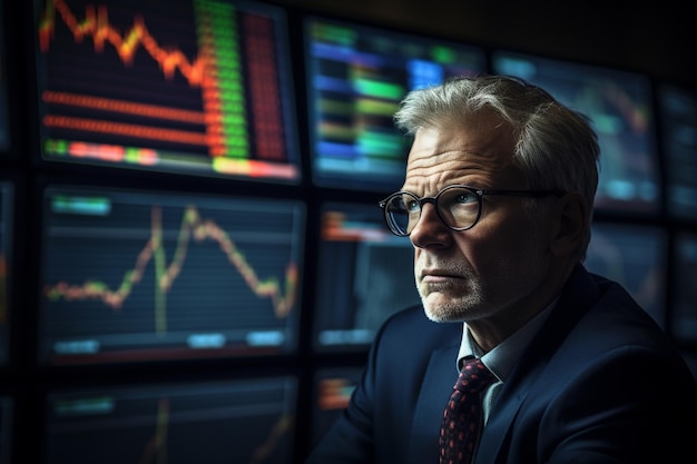 photographie d'un homme professionnel financier dans le monde