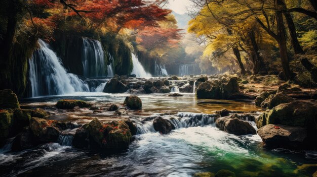 Une photographie impressionnante d'une cascade majestueuse