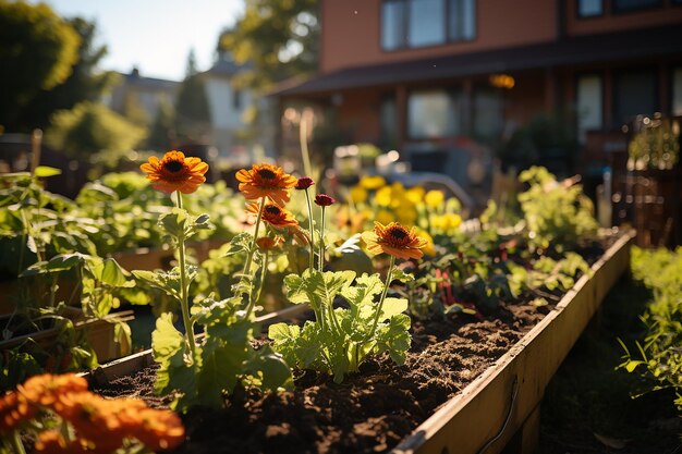 Photographie d'un jardin communautaire entretenu par des voisins