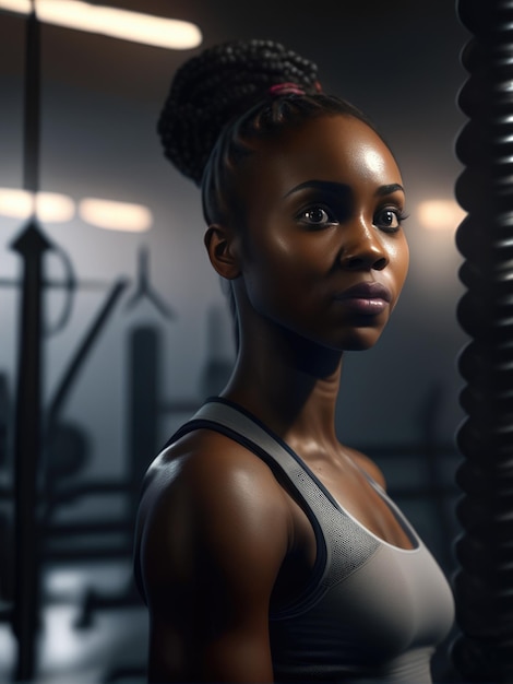 Photographie d'une jeune femme en forme dans la salle de sport