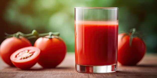 photographie de jus de tomate jus détox de tomate rouge fraîche en verre