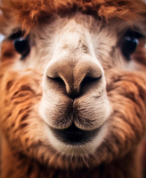 Photo une photographie d'un lama alpaga mignon et adorable