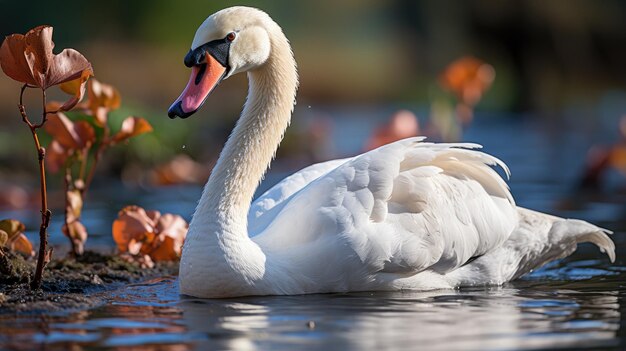 La photographie et la lumière professionnelles du cygne