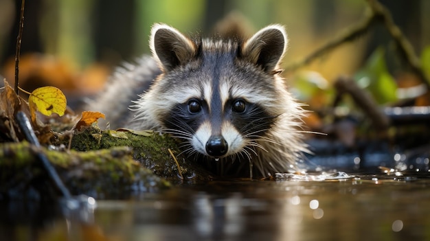 la photographie et la lumière professionnelles du raton laveur