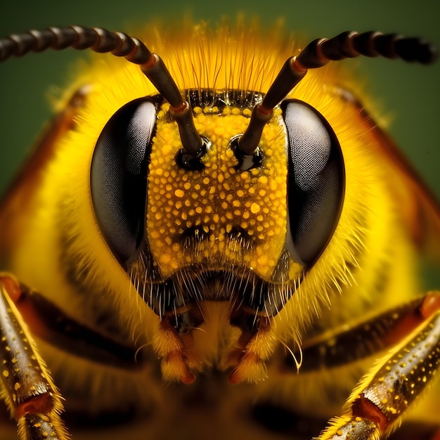 Photographie macro d'abeilles très détaillée