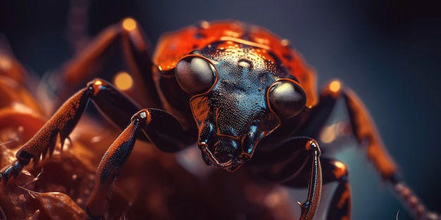 Photographie macro étonnante d'un coléoptère en gros plan