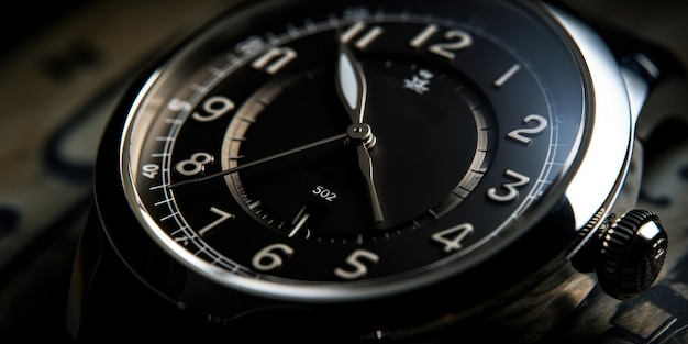 La photographie macro d'une montre de luxe