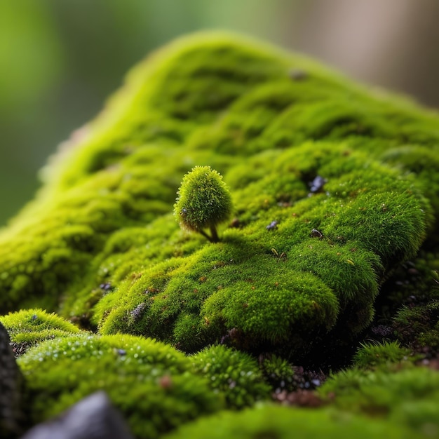 Photographie macro de la mousse