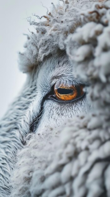 La photographie macro d'un œil de mouton