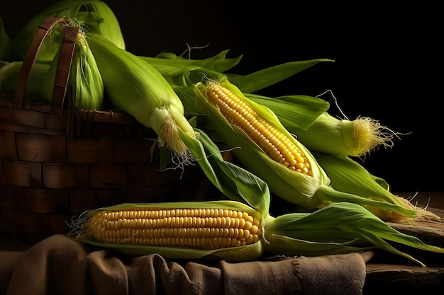 Photographie de maïs fraîchement cueilli de la ferme à la table