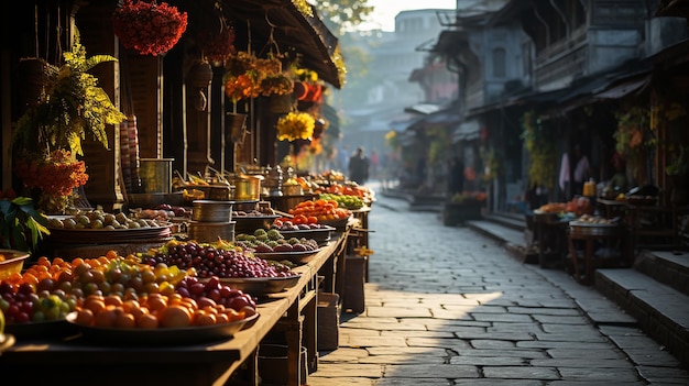 Photographie de marché de rue dynamique