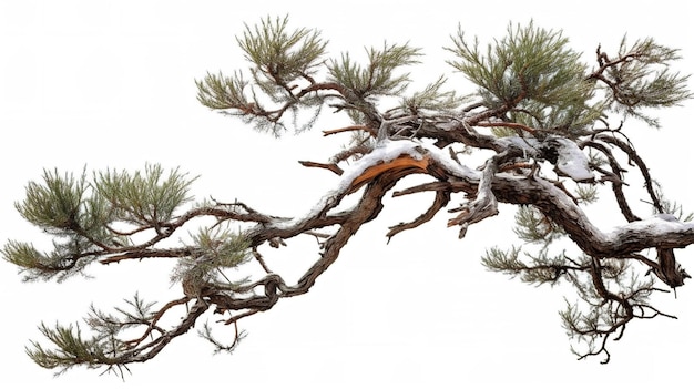 Une photographie de la marque de l'arbre devant un arrière-plan uni de couleur blanche