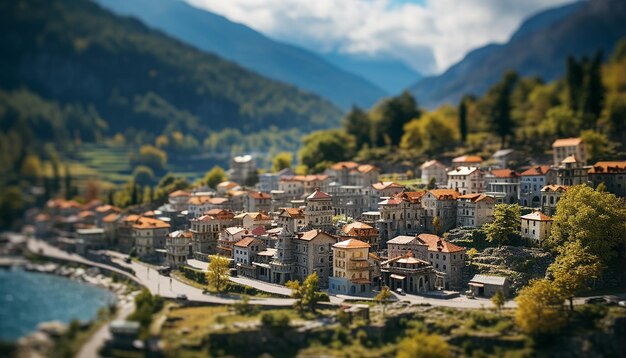 La photographie miniature du Monténégro est un concept créatif.