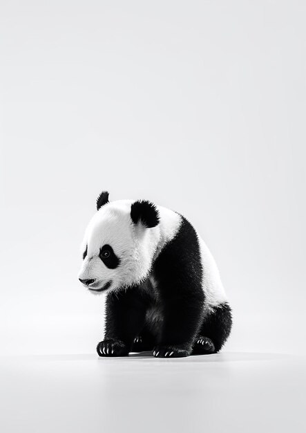 La photographie minimaliste de l'ours panda sur l'IA générative de White Studio