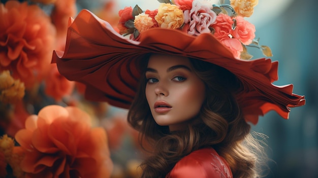 Photographie de mode Femme éthérée en soie rouge flottante Style artistique glamour classique
