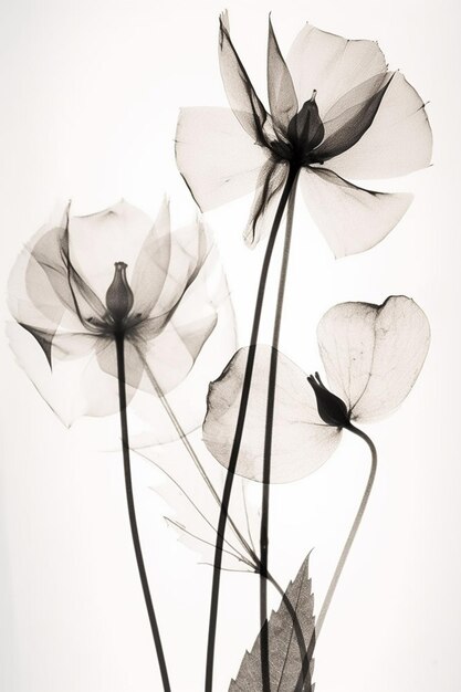 Une photographie en noir et blanc de fleurs avec le mot amour dessus.