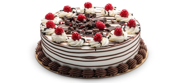 Photographie de nourriture de gâteau de forêt noire sur fond blanc idéale pour l'image de stock et l'utilisation commerciale